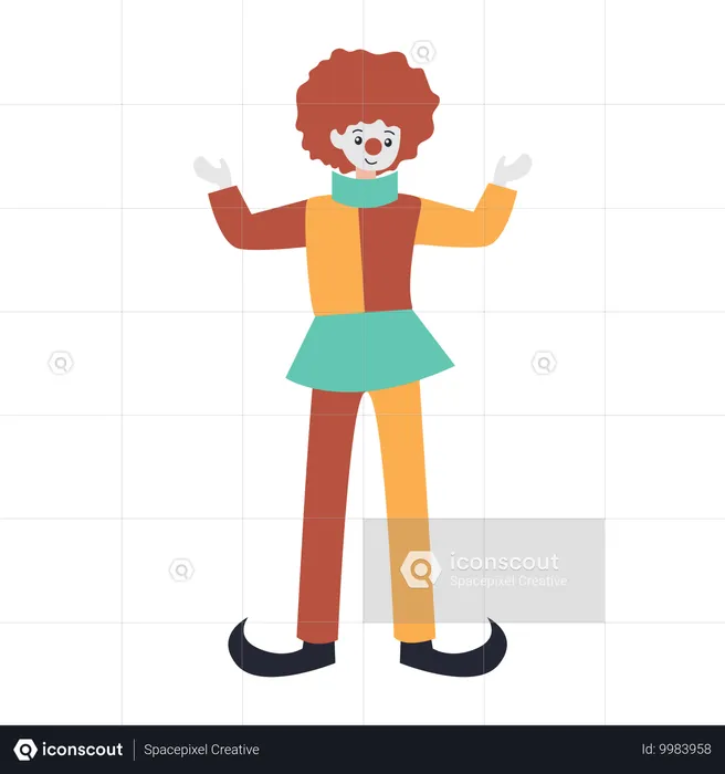 Clown Performance in circus  Illustration