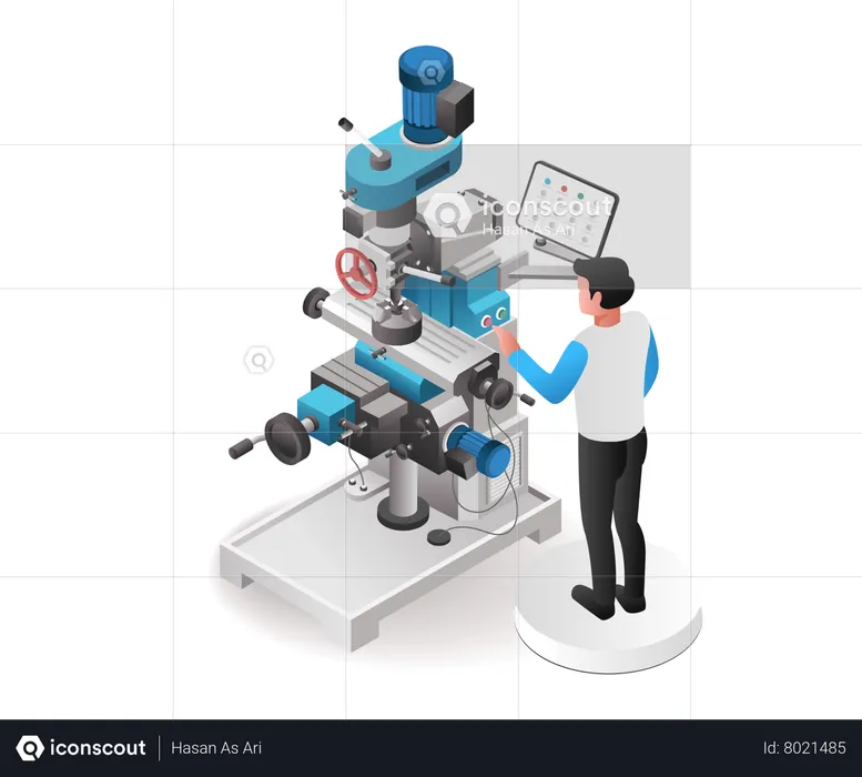 Cnc Machine Operator  Illustration