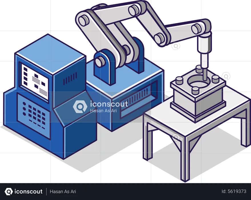 CNC machining industry  Illustration