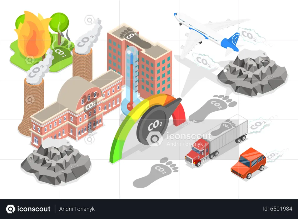 Co 2 Emission  Illustration