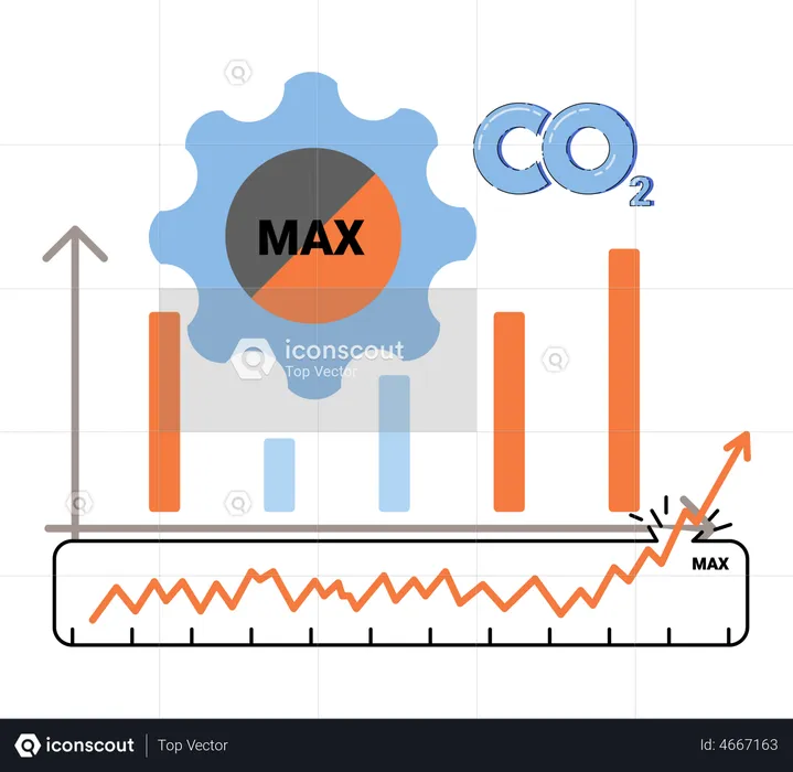 CO2 in atmosphere  Illustration