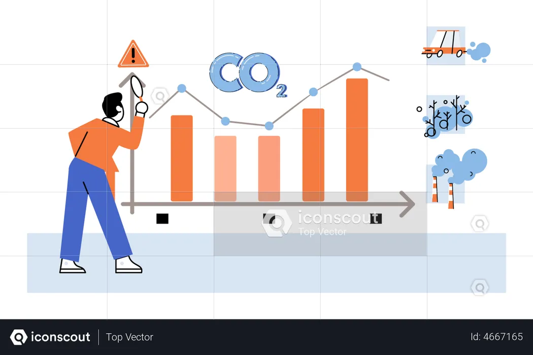 CO2 in atmosphere  Illustration