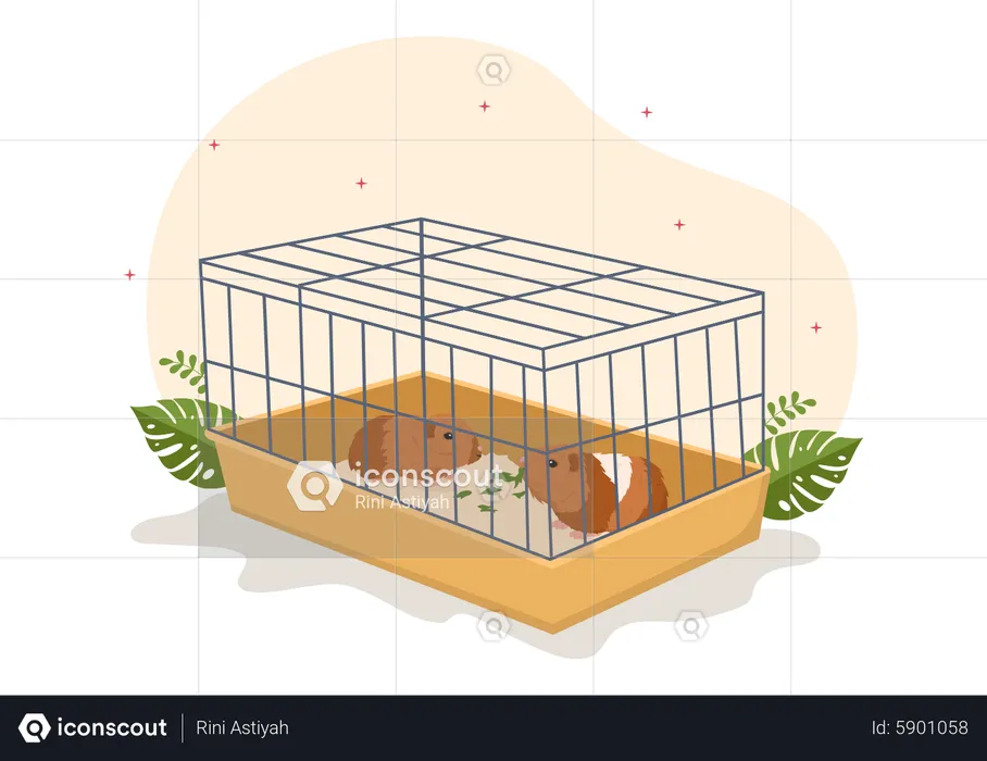 Jaula de conejillo de Indias en el sitio  Ilustración