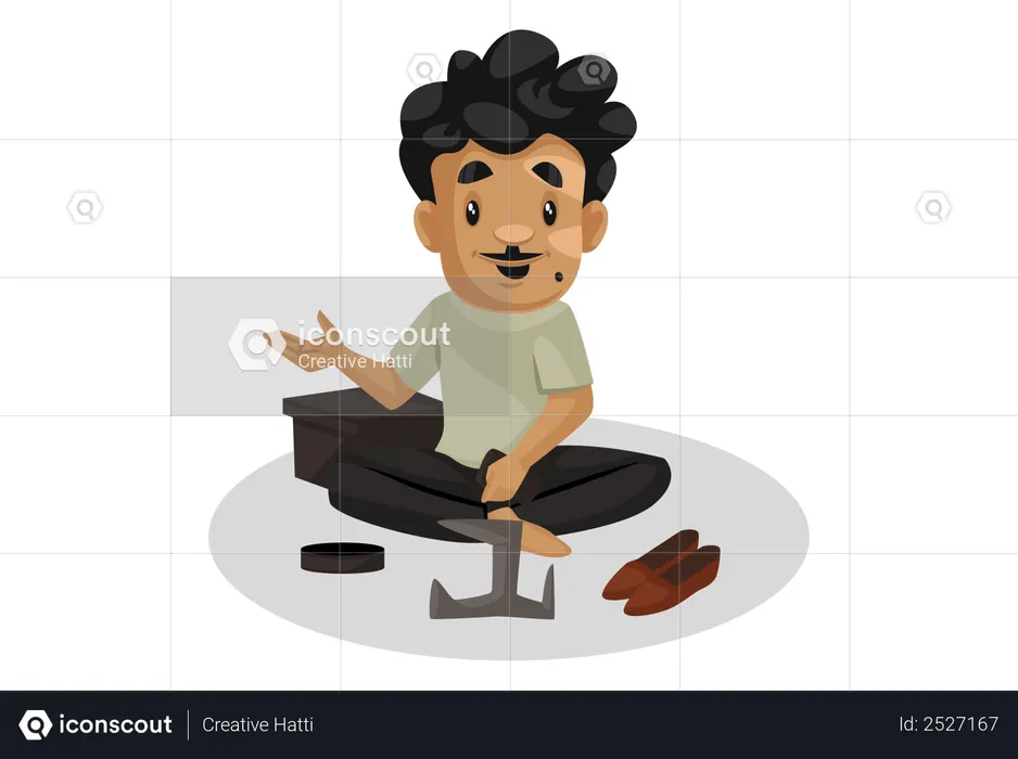 Cobble sitting on ground  Illustration