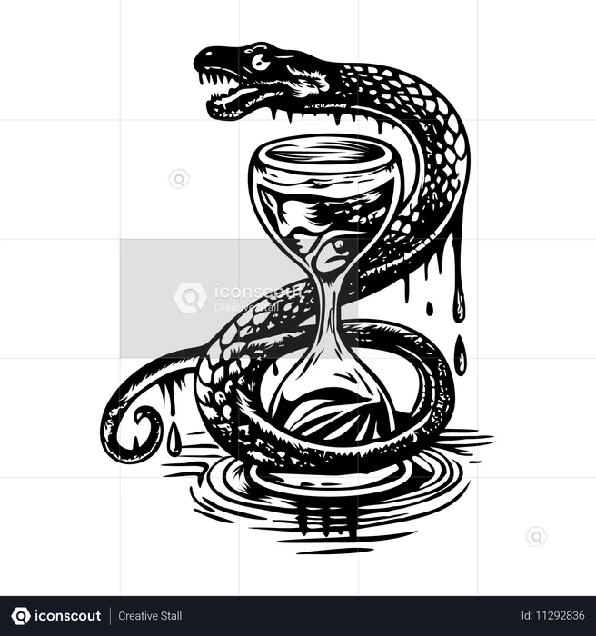 Ampulheta de cobra  Ilustração