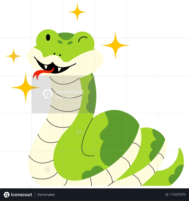 Cobra feliz  Ilustração