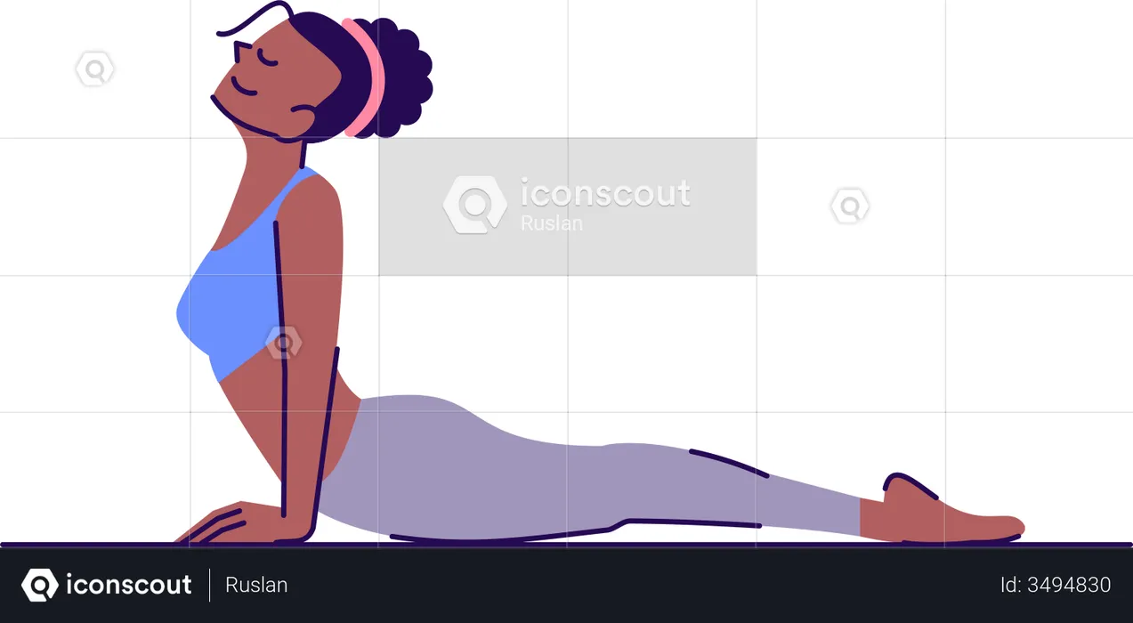 Woman practicing Cobra pose yoga asana stock photo (234489