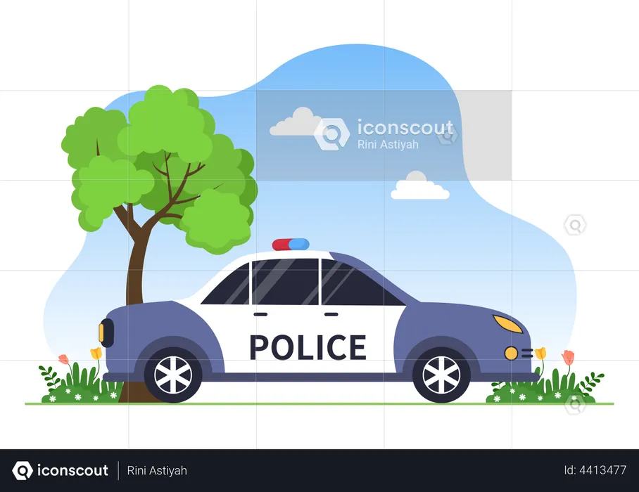 Coche de policía  Ilustración