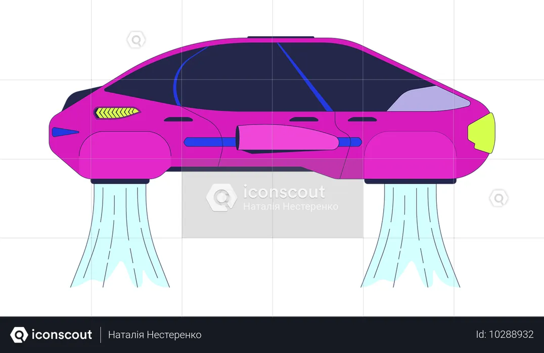 Coche volador sin conductor  Ilustración