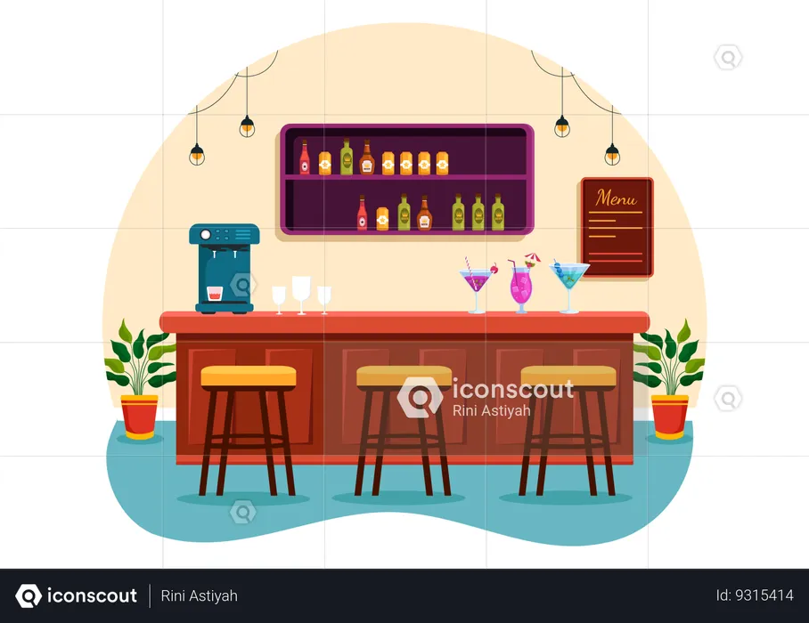 Cocktail Bar  Illustration