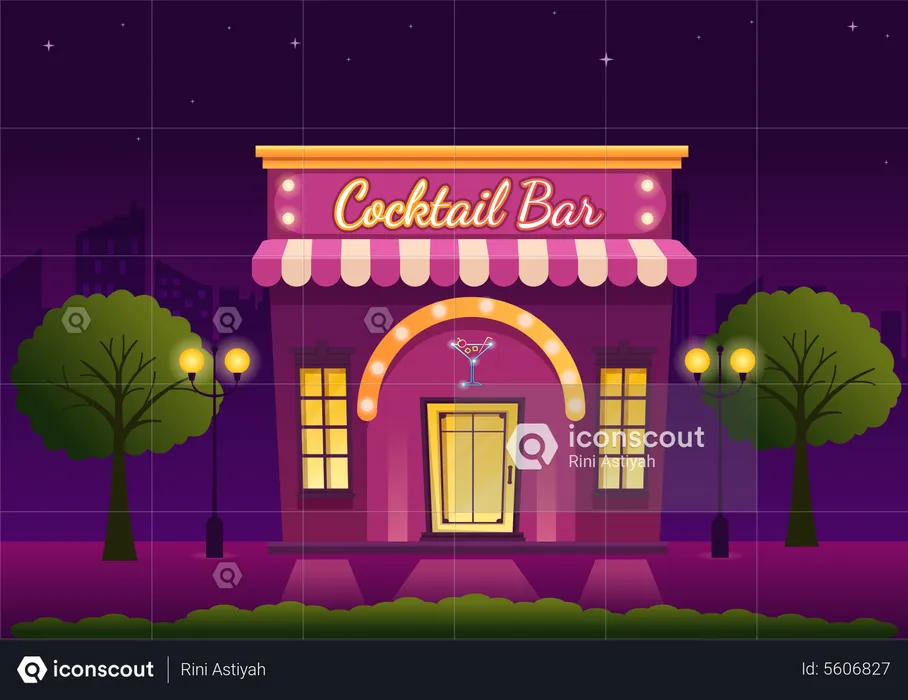 Cocktail Bar building  Illustration