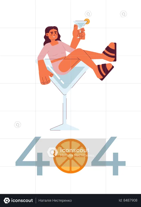 Cocktail party error 404  Illustration