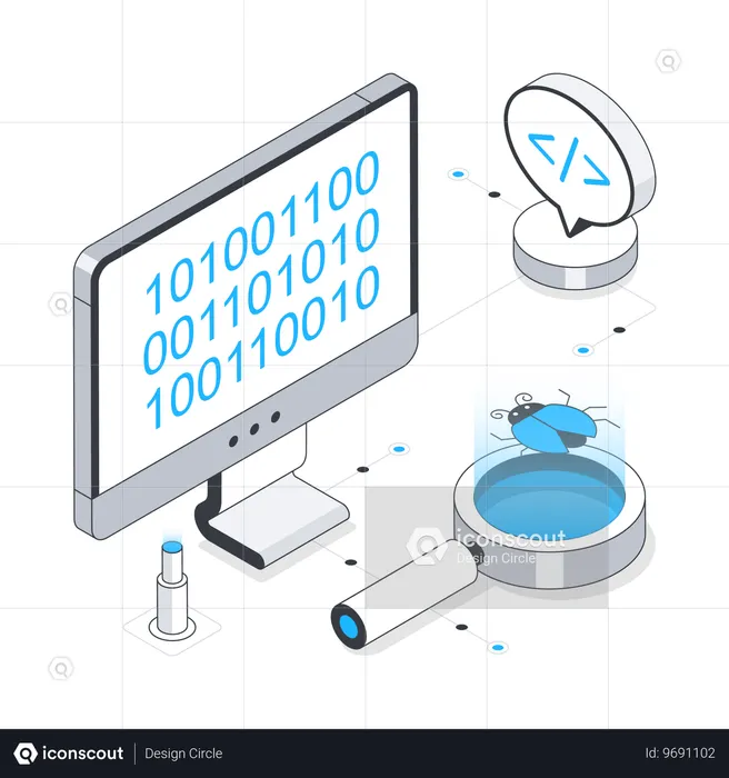 Code-Debugging auf dem Computer  Illustration
