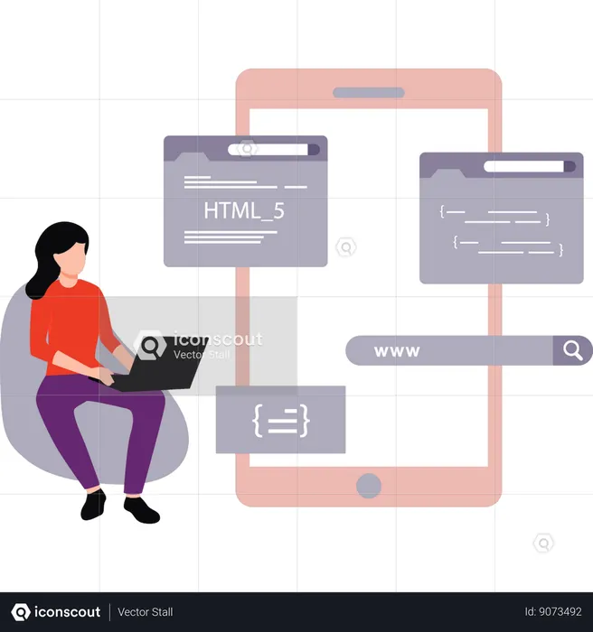 Coder creates new code file  Illustration