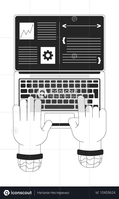 Coder creating new software for company  Illustration