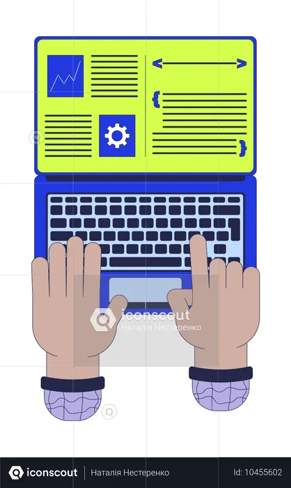 Coder creating new software for company  Illustration