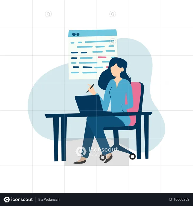 Coder developing website for customers  Illustration