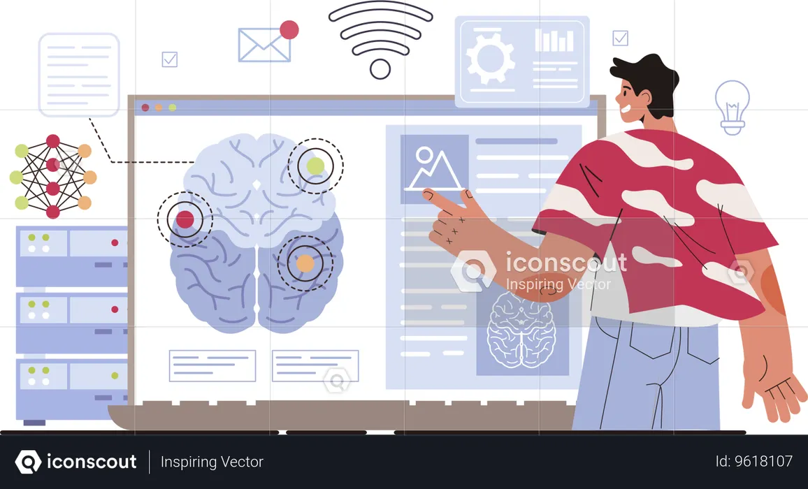 Coder doing web settings  Illustration