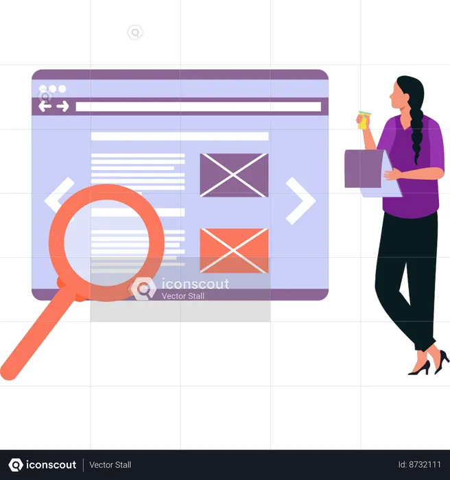 Coder is searching in coding  Illustration