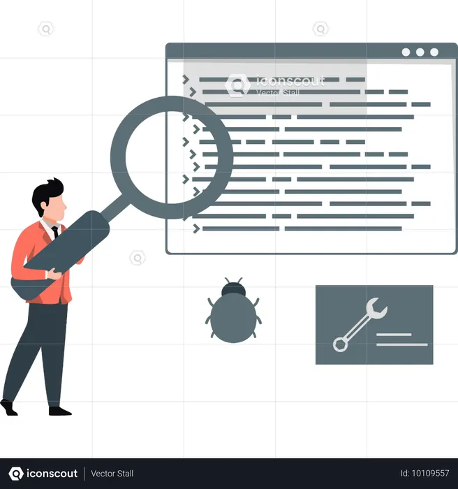 Coder scans document against virus  Illustration