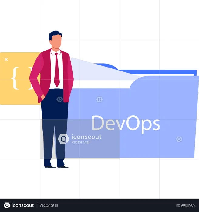 Coder searches for DevOps folder  Illustration