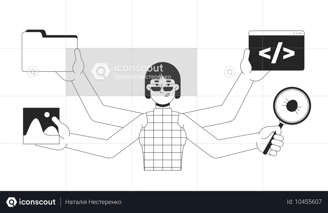 Coder writing programming lines  Illustration