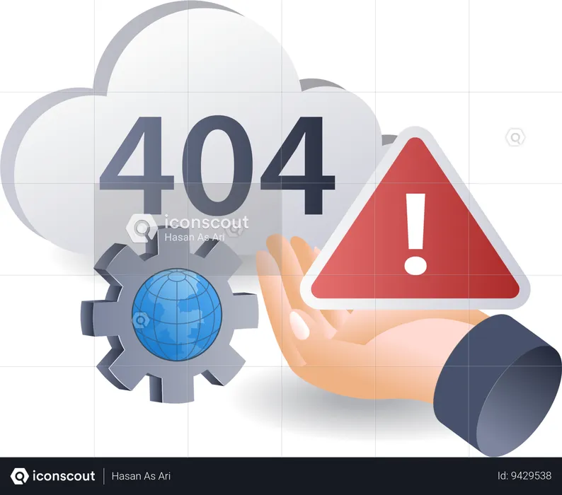 Código de advertencia de error 404  Ilustración