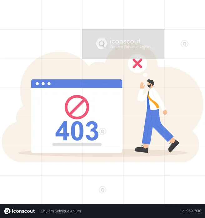 Código de erro 403 Proibido  Ilustração