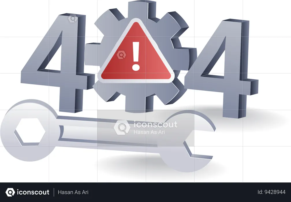 Advertencia de error del código 404 del sistema tecnológico  Ilustración