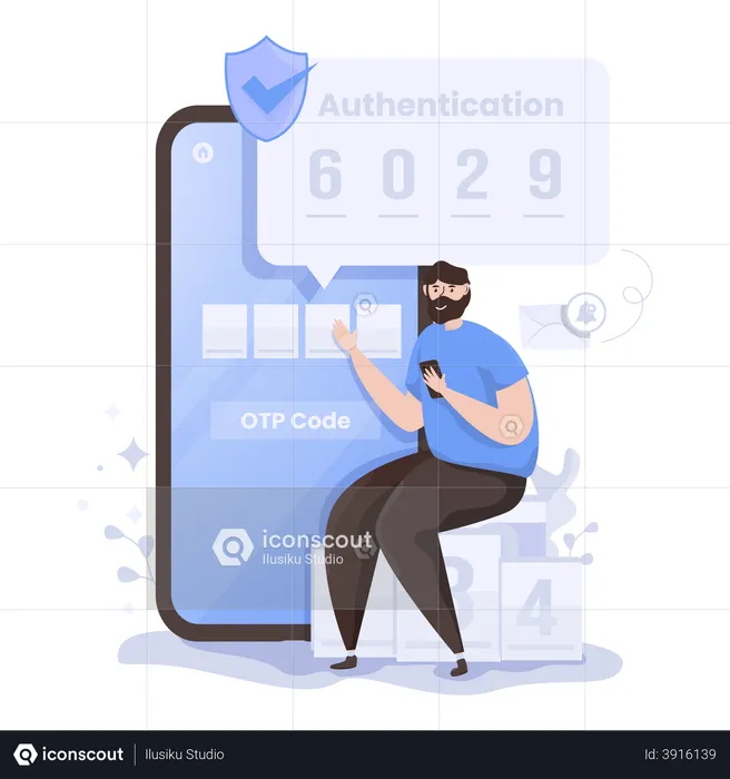 Código OTP para desbloquear  Ilustración