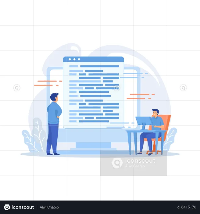Coding and website development  Illustration