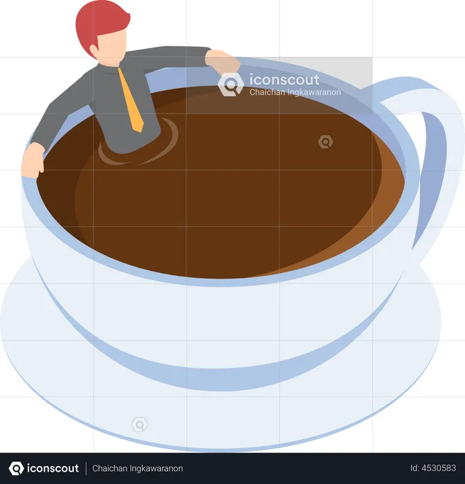 Coffee break at office  Illustration