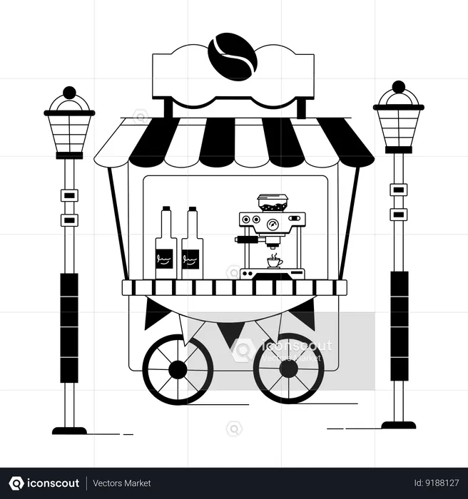 Coffee Cart  Illustration