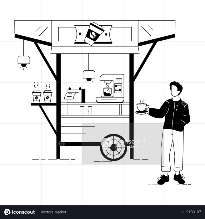 Coffee Cart  Illustration