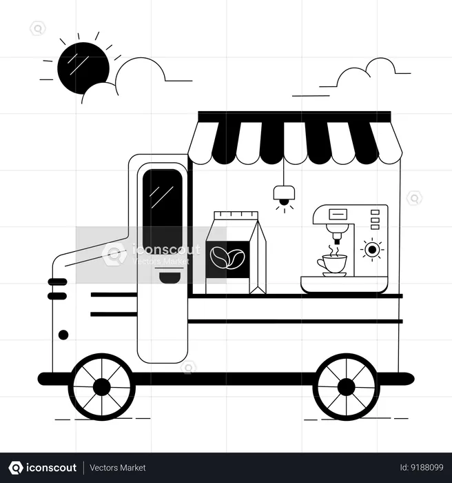 Coffee Cart vehicle  Illustration