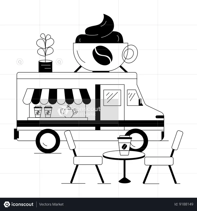 Coffee Counter  Illustration