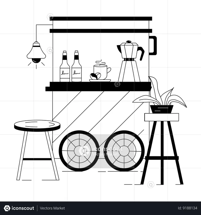 Coffee Counter  Illustration