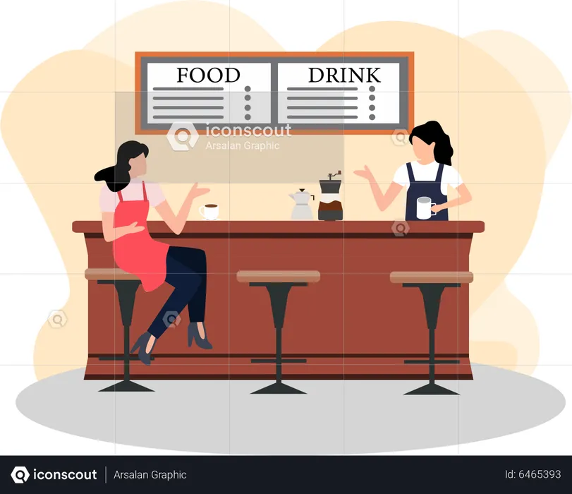 Coffee Counter  Illustration