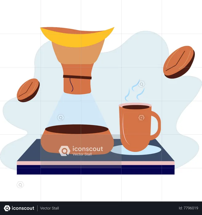 Coffee ready for serving  Illustration