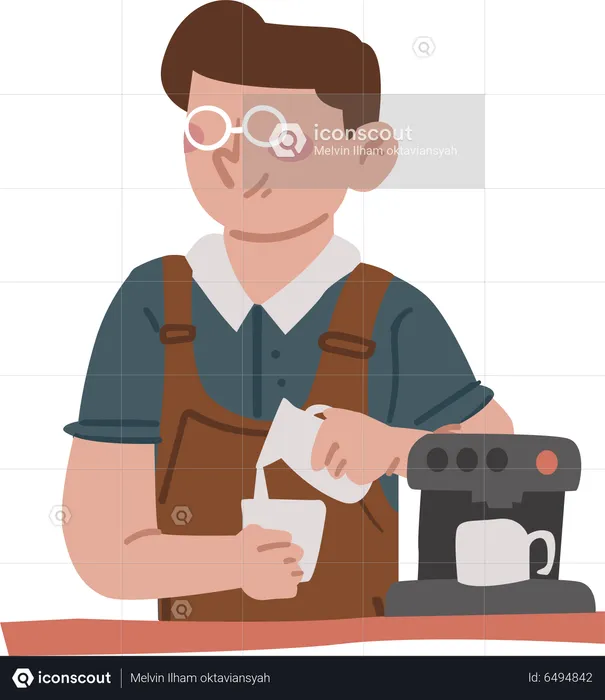 Coffee Seller  Illustration