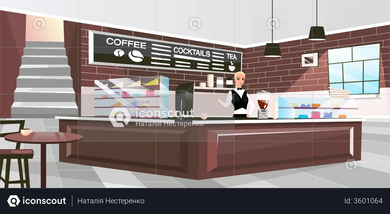 Coffee shop interior  Illustration