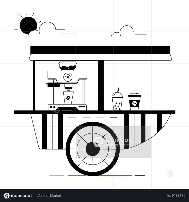 Coffee stall  Illustration