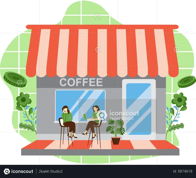 Coffee Storefront  Illustration