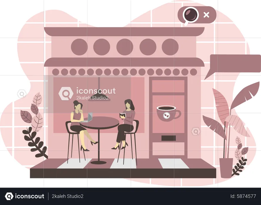 Coffee Storefront  Illustration