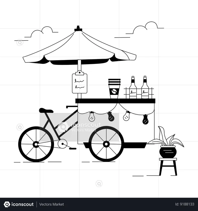 Coffee trolley  Illustration