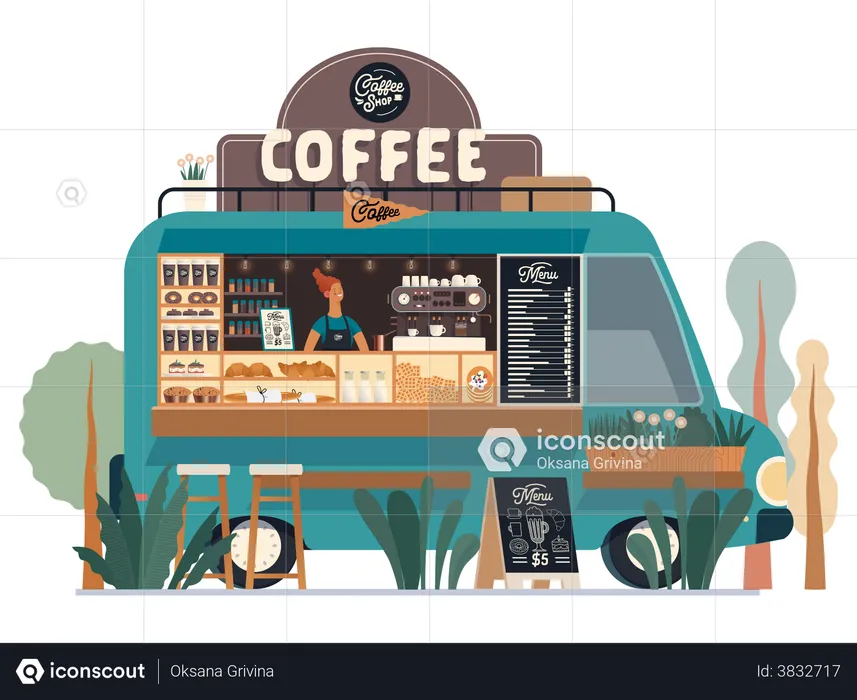 Coffee Truck  Illustration