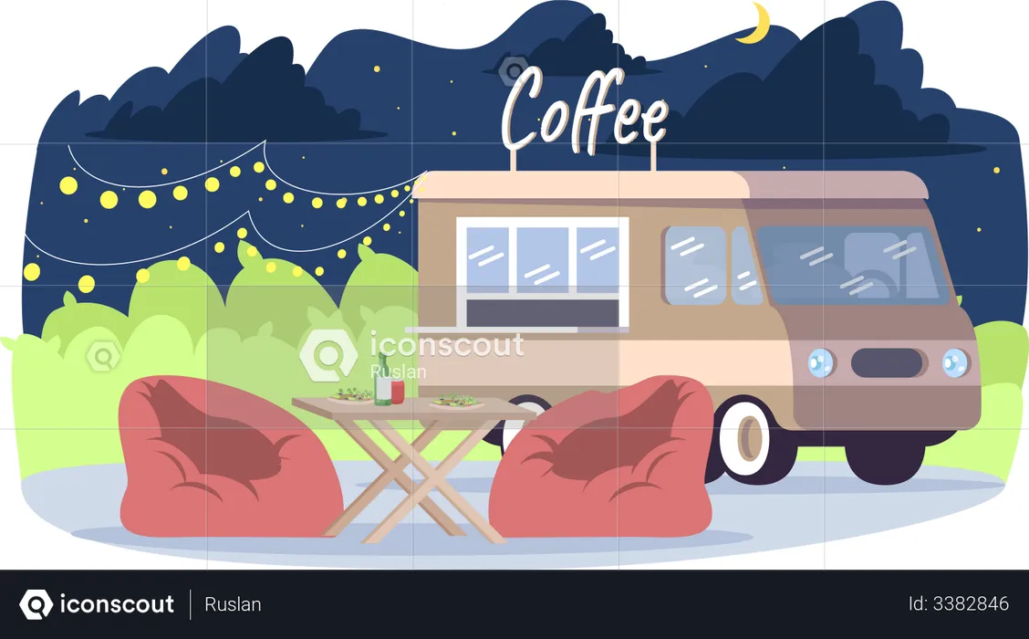 Coffee truck  Illustration