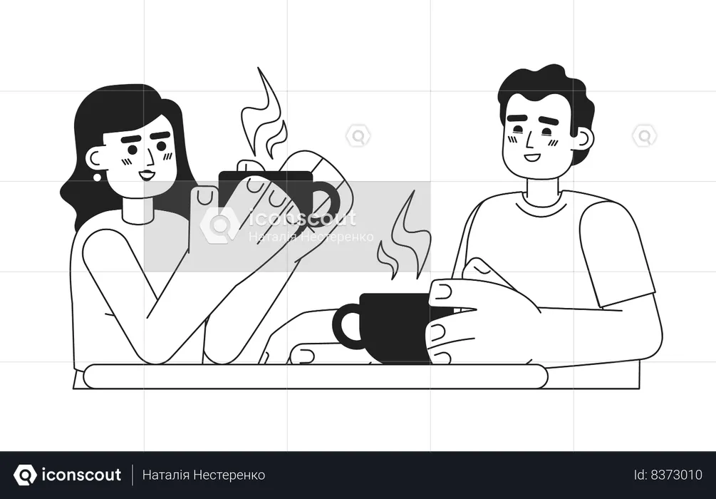 Coffee with friend  Illustration