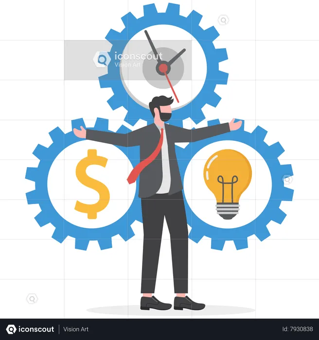 Cogwheel life and work  Illustration