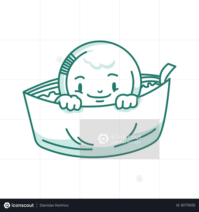 Coin Character Went Into Wallet  Illustration